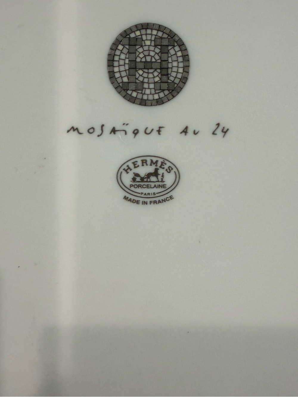 HERMES MOSAIQUE au 24 PLATINUM SQUARE PLATE n5 - Picture 8 of 9